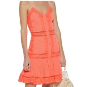 Alice & Olivia “Marci” dress neon peach mini